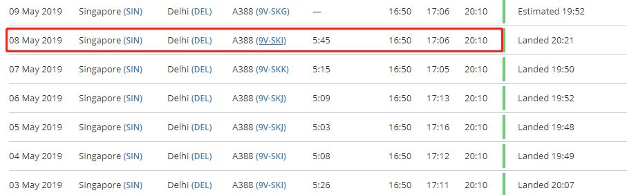 新加坡航空公司a380航线 新加坡航空躲过一劫 A380紧急降落新德里