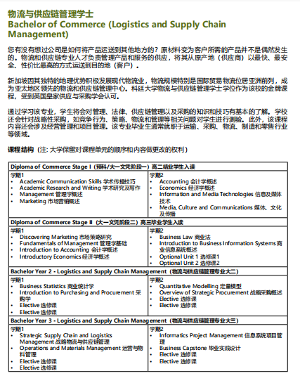 科廷新加坡-两年拿到商学学士学位-物流与供应链管理专业(新加坡物流公司管理制度)