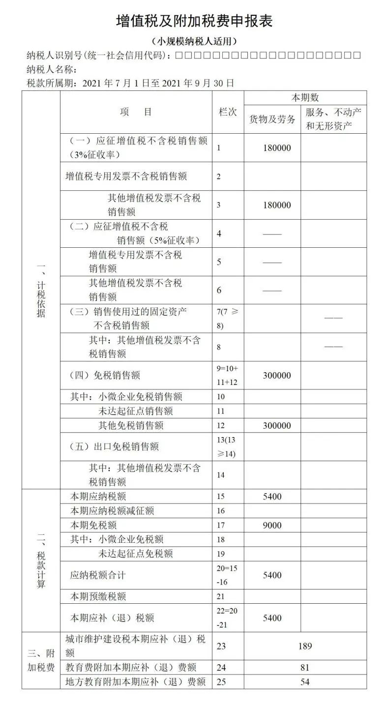 小规模纳税人新版增值税纳税申报表的填写(新加坡公司税务申报表填写)