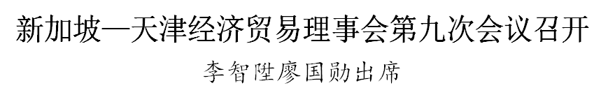 新加坡—天津经济贸易理事会第九次会议召开(新加坡有多少国际贸易公司)