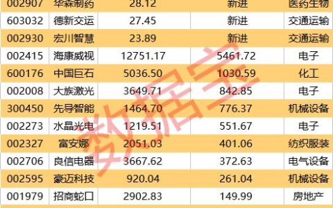外资持股最新动向：QFII新进10股，陆股通新进29股(公司持股的新加坡公司)