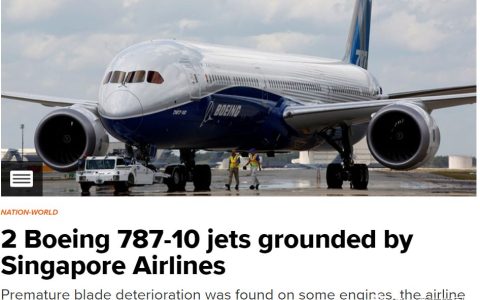 波音又出幺蛾子了！新加坡航空公司停飞两架波音787-10客机(新加坡航拍公司)