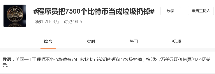 惊呆！比特币破3.5万美元创新高！却有程序员把7500个币当垃圾扔掉(新加坡qc币公司)